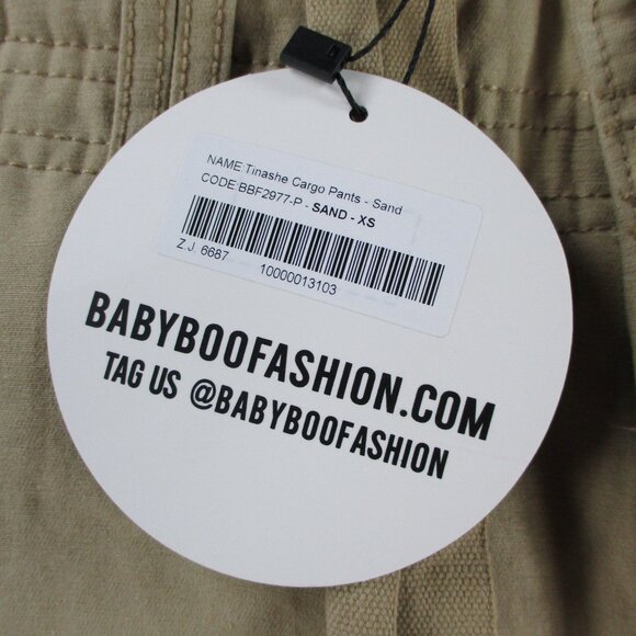 Baby Boo Fashion Cargo Pants Womens XS Sand Brown Tinashe Utility Baggy Relaxed - Picture 11 of 14